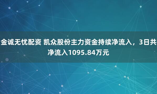 金诚无忧配资 凯众股份主力资金持续净流入，3日共净流入1095.84万元